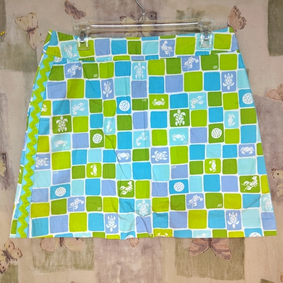LILLY PULITZER blue & green skort - Picture 1 of 8